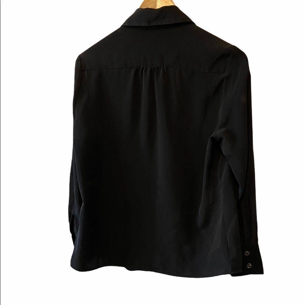 CLEO Petites Black Button Up Lightweight Top M - Picture 3 of 7